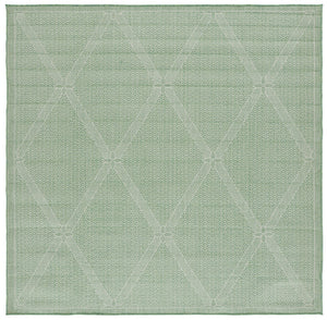 Safavieh Bermuda 851 Power Loomed Indoor / Outdoor Rug Green / Ivory 6'-7" x 6'-7" Square