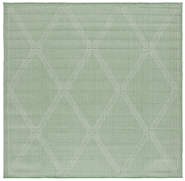 Safavieh Bermuda 851 Power Loomed Indoor / Outdoor Rug Green / Ivory 6'-7" x 6'-7" Square
