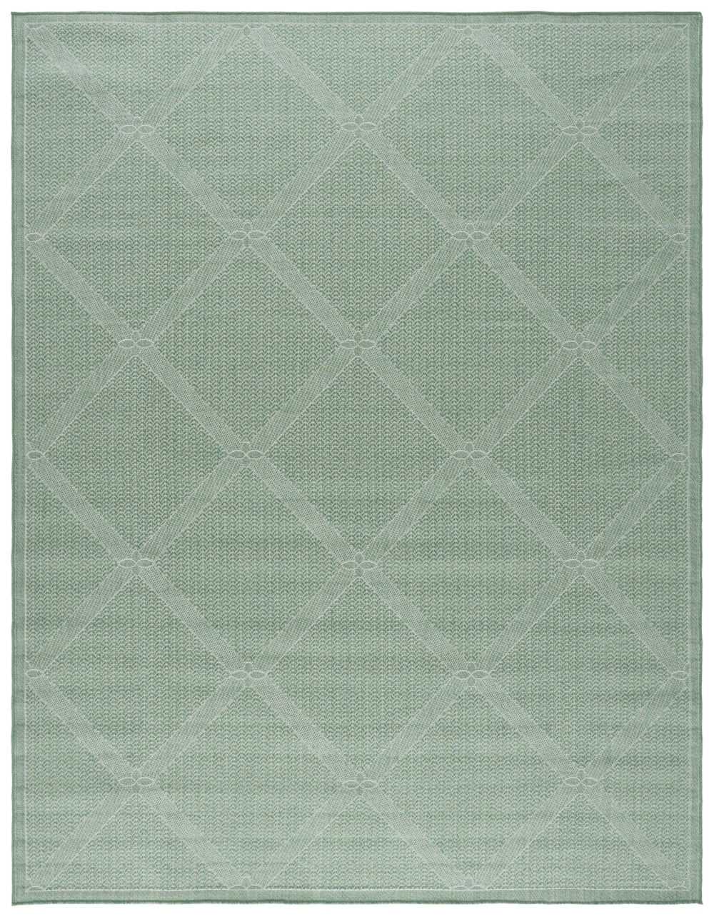 Safavieh Bermuda 9' X 12' Green/Ivory Area Rug - Elegant Geometric Design, Durable, Oeko-tex Certified Luxury Green ,Ivory Polypropylene Frize Bmu851y-9
