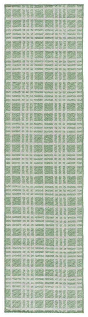 Safavieh Bermuda 860 Power Loomed Indoor / Outdoor Rug Green / Ivory 2' x 8'