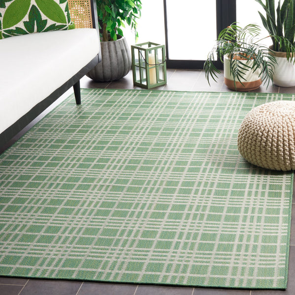 Safavieh Bermuda Large Rectangle Area Rug 9x12 Ft - Green & Ivory, Stylish, Washable, Indoor/Outdoor Use Green ,Ivory Polypropylene Frize Bmu860y-9