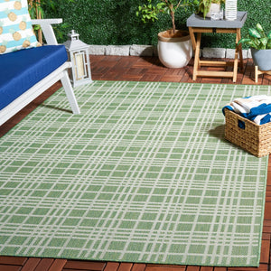 Safavieh Bermuda Large Rectangle Area Rug 9x12 Ft - Green & Ivory, Stylish, Washable, Indoor/Outdoor Use Green ,Ivory Polypropylene Frize Bmu860y-9