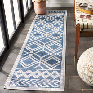 Safavieh Bermuda Elegant Area Rug For Indoor & Outdoor Spaces, Durable Design With Classic Geometric Patterns Navy ,Ivory Polypropylene Frize Bmu874n-9