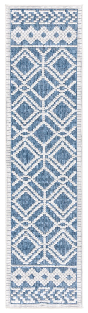 Safavieh Bermuda 874 Power Loomed Indoor / Outdoor Rug Navy / Ivory 2' x 8'