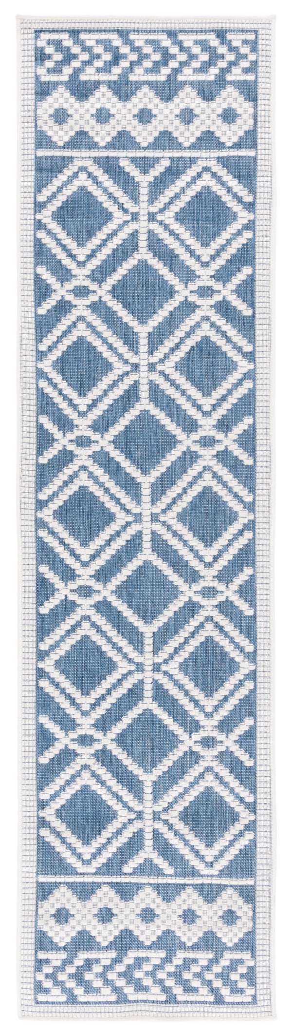 Safavieh Bermuda Elegant Area Rug For Indoor & Outdoor Spaces, Durable Design With Classic Geometric Patterns Navy ,Ivory Polypropylene Frize Bmu874n-9