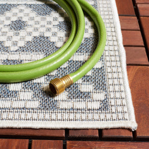 Safavieh Bermuda 874 Power Loomed Indoor / Outdoor Rug Navy / Ivory 5'-3" x 7'-6"