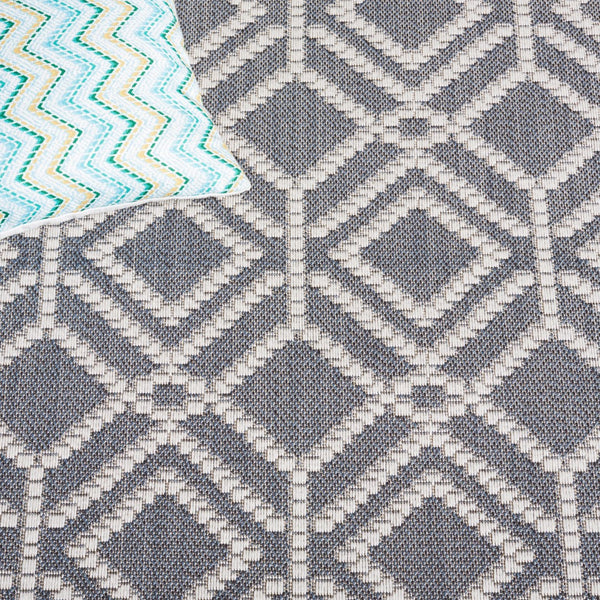 Safavieh Bermuda 874 Power Loomed Indoor / Outdoor Rug Navy / Ivory 5'-3" x 7'-6"