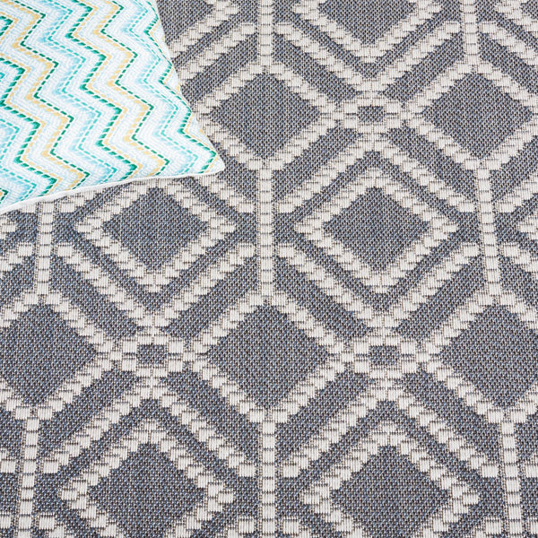 Safavieh Bermuda Elegant Area Rug For Indoor & Outdoor Spaces, Durable Design With Classic Geometric Patterns Navy ,Ivory Polypropylene Frize Bmu874n-9