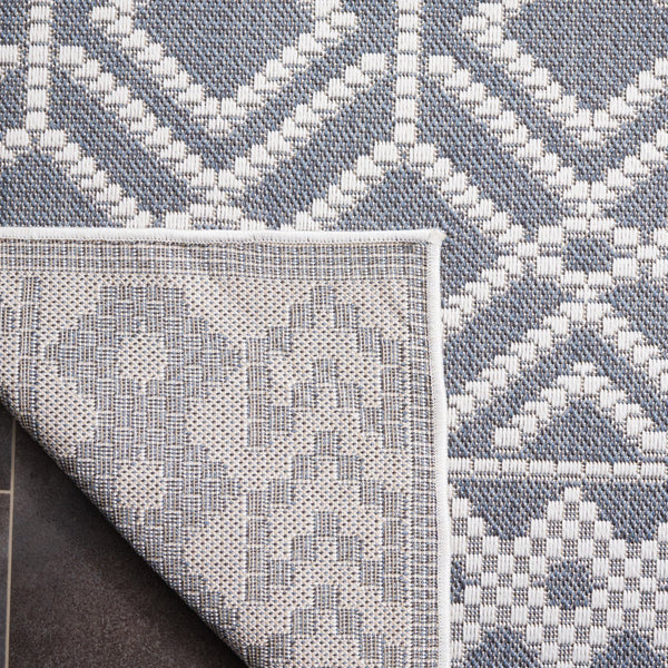 Safavieh Bermuda Elegant Area Rug For Indoor & Outdoor Spaces, Durable Design With Classic Geometric Patterns Navy ,Ivory Polypropylene Frize Bmu874n-9