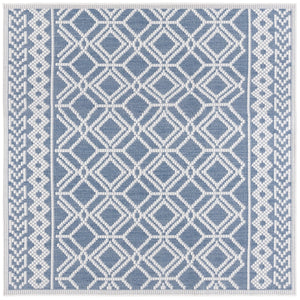 Safavieh Bermuda Elegant Area Rug For Indoor & Outdoor Spaces, Durable Design With Classic Geometric Patterns Navy ,Ivory Polypropylene Frize Bmu874n-9