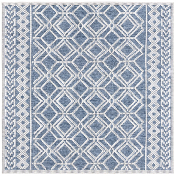 Safavieh Bermuda Elegant Area Rug For Indoor & Outdoor Spaces, Durable Design With Classic Geometric Patterns Navy ,Ivory Polypropylene Frize Bmu874n-9