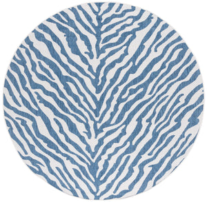 Safavieh Bermuda Area Rug – Elegant Zebra Pattern, Durable Power Loomed Design For Indoor & Outdoor Spaces Navy ,Ivory Polypropylene Frize Bmu881n-7sq