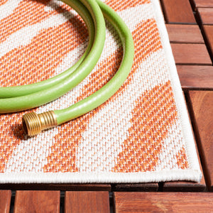 Safavieh Bermuda Area Rug – Elegant Zebra Pattern, Durable Power Loomed Design For Indoor & Outdoor Spaces Rust ,Ivory Polypropylene Frize Bmu881p-4