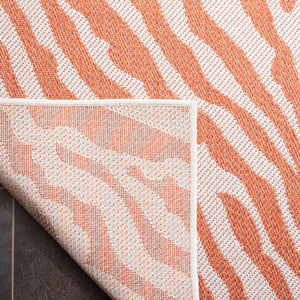 Safavieh Bermuda Area Rug – Elegant Zebra Pattern, Durable Power Loomed Design For Indoor & Outdoor Spaces Rust ,Ivory Polypropylene Frize Bmu881p-4