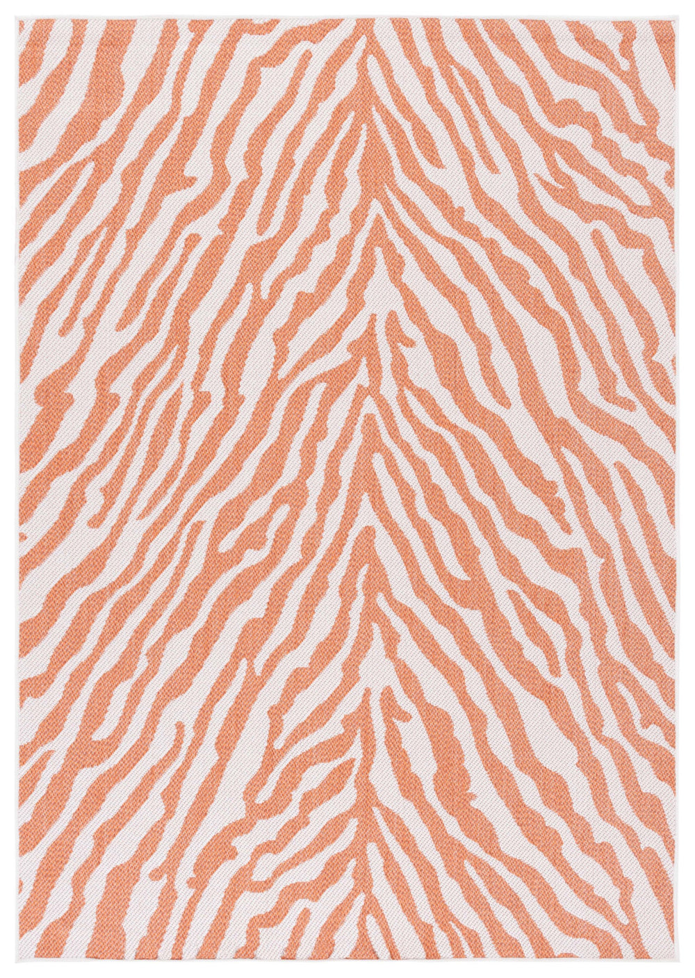 Safavieh Bermuda Area Rug – Elegant Zebra Pattern, Durable Power Loomed Design For Indoor & Outdoor Spaces Rust ,Ivory Polypropylene Frize Bmu881p-4