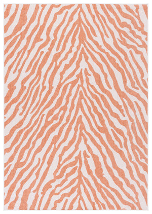 Safavieh Bermuda Area Rug – Elegant Zebra Pattern, Durable Power Loomed Design For Indoor & Outdoor Spaces Rust ,Ivory Polypropylene Frize Bmu881p-4