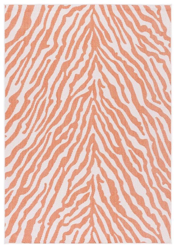 Safavieh Bermuda Area Rug – Elegant Zebra Pattern, Durable Power Loomed Design For Indoor & Outdoor Spaces Rust ,Ivory Polypropylene Frize Bmu881p-4