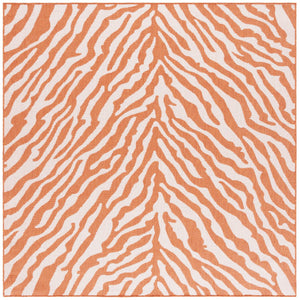 Safavieh Bermuda Area Rug – Elegant Zebra Pattern, Durable Power Loomed Design For Indoor & Outdoor Spaces Rust ,Ivory Polypropylene Frize Bmu881p-4