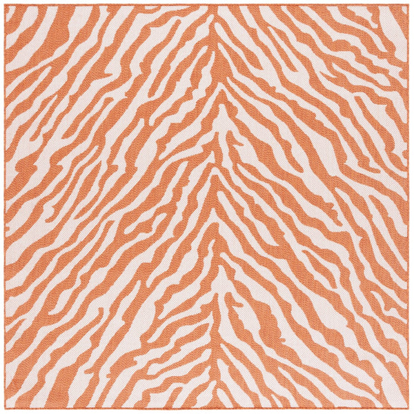 Safavieh Bermuda Area Rug – Elegant Zebra Pattern, Durable Power Loomed Design For Indoor & Outdoor Spaces Rust ,Ivory Polypropylene Frize Bmu881p-4