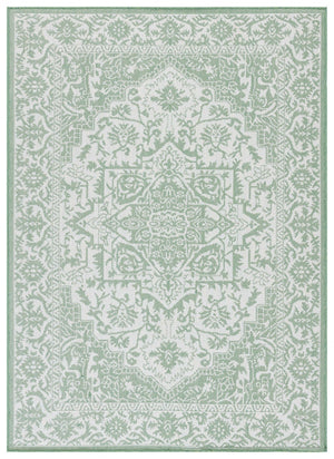 Safavieh Bermuda 885 Power Loomed Indoor / Outdoor Rug Green / Ivory 5'-3" x 7'-6"