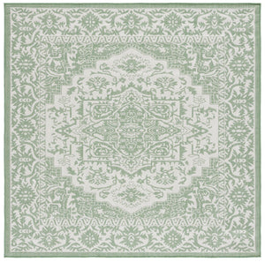 Safavieh Bermuda 885 Power Loomed Indoor / Outdoor Rug Green / Ivory 6'-7" x 6'-7" Square