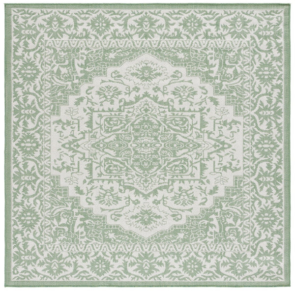 Safavieh Bermuda 885 Power Loomed Indoor / Outdoor Rug Green / Ivory 6'-7" x 6'-7" Square