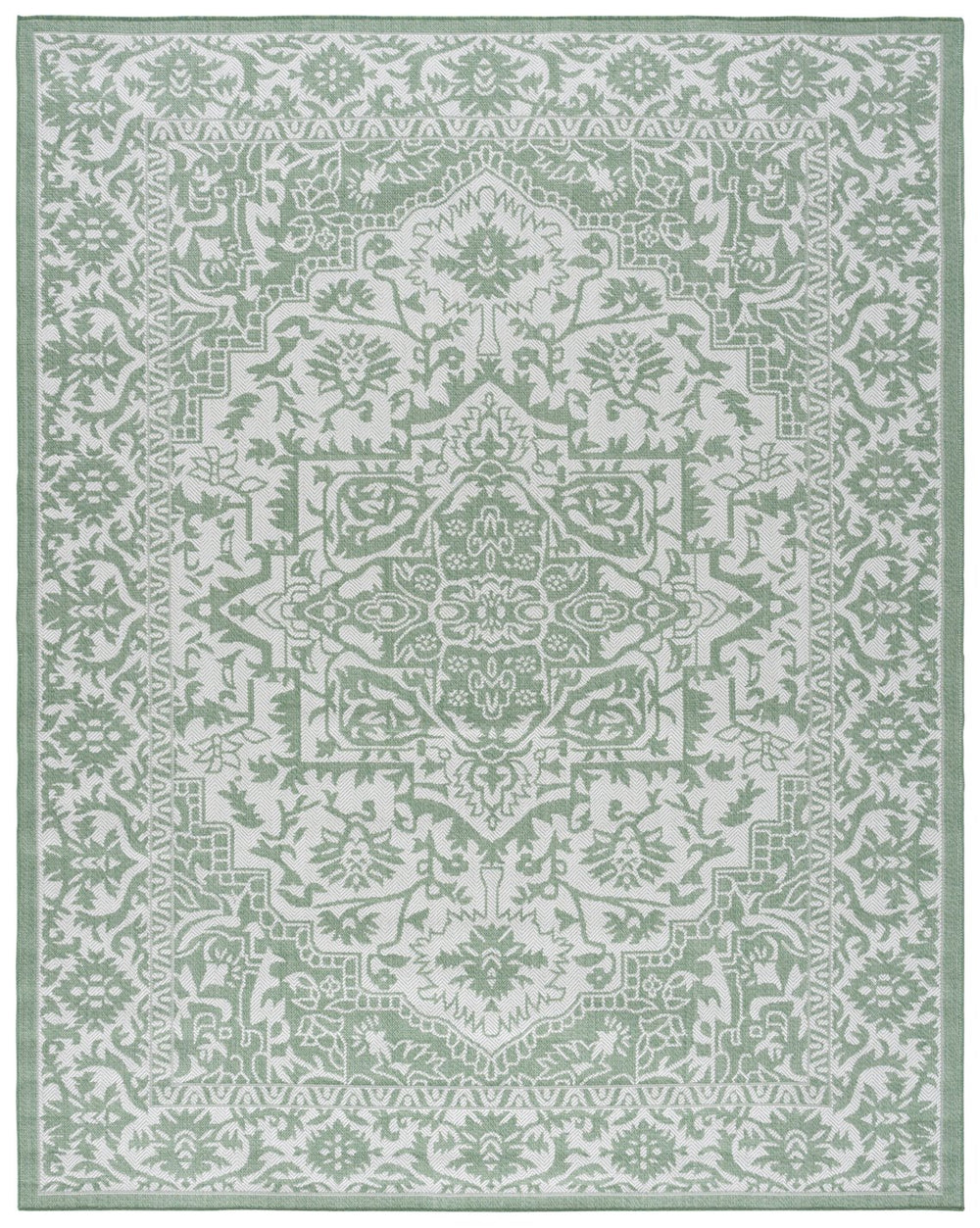 Safavieh Bermuda 9' X 12' Large Rectangle Area Rug - Elegant Green & Ivory, Durable, Oeko-tex Certified Design Green ,Ivory Polypropylene Frize Bmu885y-9
