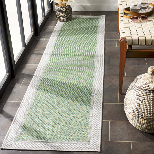 Safavieh Bermuda 9' X 12' Indoor/Outdoor Area Rug - Elegant Green And Ivory Geometric Design For Any Space Green ,Ivory Polypropylene Frize Bmu886y-9
