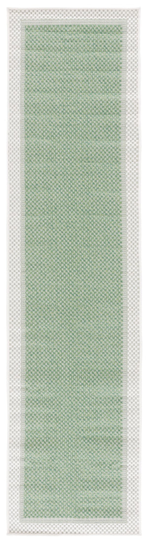 Safavieh Bermuda 886 Power Loomed Indoor / Outdoor Rug Green / Ivory 2' x 8'