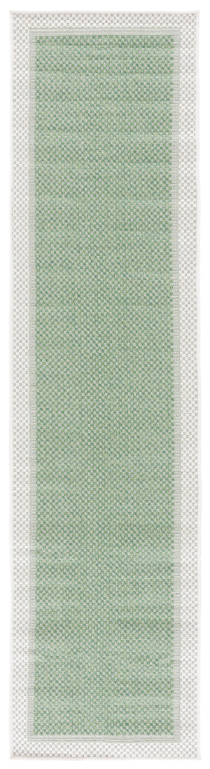 Safavieh Bermuda 9' X 12' Indoor/Outdoor Area Rug - Elegant Green And Ivory Geometric Design For Any Space Green ,Ivory Polypropylene Frize Bmu886y-9