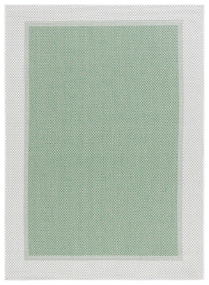 Safavieh Bermuda 886 Power Loomed Indoor / Outdoor Rug Green / Ivory 5'-3" x 7'-6"