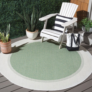 Safavieh Bermuda 9' X 12' Indoor/Outdoor Area Rug - Elegant Green And Ivory Geometric Design For Any Space Green ,Ivory Polypropylene Frize Bmu886y-9