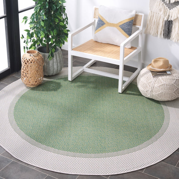 Safavieh Bermuda 9' X 12' Indoor/Outdoor Area Rug - Elegant Green And Ivory Geometric Design For Any Space Green ,Ivory Polypropylene Frize Bmu886y-9