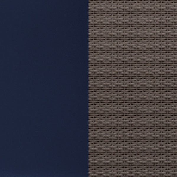 English Elm Roan Indoor/Outdoor L-Shaped Sectional Set with Storage Coffee Table for Stylish Relaxation & Comfort Navy Cushions/Brown Frame BN-WS404-NV-BR-GG