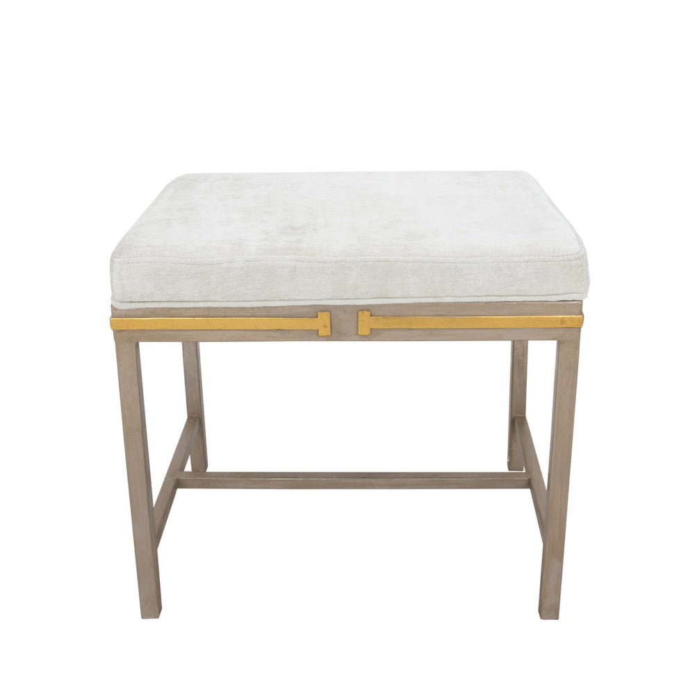 Zeugma Bnc41 Elegant Champagne & Gold Bench - Luxurious Linen Fabric, Chic Metal Frame, Stylish Accent Piece   Bnc41 Champagne And Gold