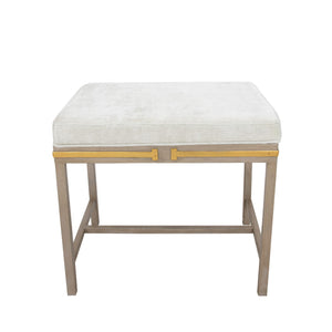 Zeugma Bnc41 Elegant Champagne & Gold Bench - Luxurious Linen Fabric, Chic Metal Frame, Stylish Accent Piece   Bnc41 Champagne And Gold
