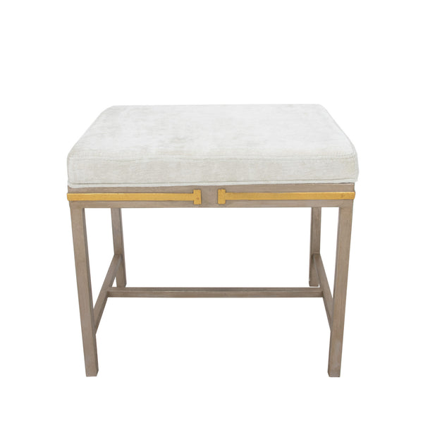 Zeugma Bnc41 Elegant Champagne & Gold Bench - Luxurious Linen Fabric, Chic Metal Frame, Stylish Accent Piece   Bnc41 Champagne And Gold