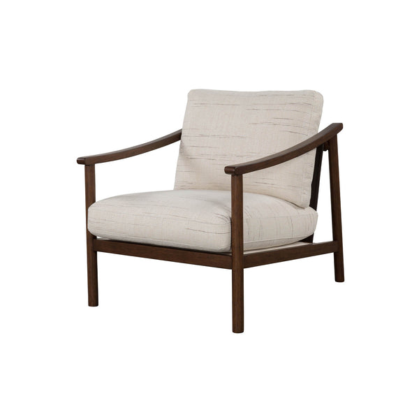Lh Imports Bernard Club Chair - Shoji Cream: Luxurious Comfort, Elegant Design & Durable Quality For Your Home Beige Polyester,Acrylic,Leather,Hr Foam,Feathers,Dacron,Rubberwood,Plywood Bnd01-sc