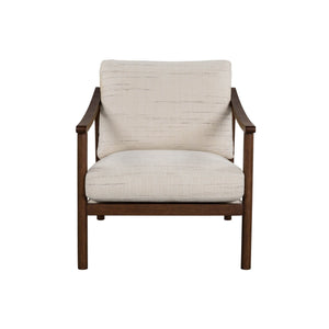 Lh Imports Bernard Club Chair - Shoji Cream: Luxurious Comfort, Elegant Design & Durable Quality For Your Home Beige Polyester,Acrylic,Leather,Hr Foam,Feathers,Dacron,Rubberwood,Plywood Bnd01-sc
