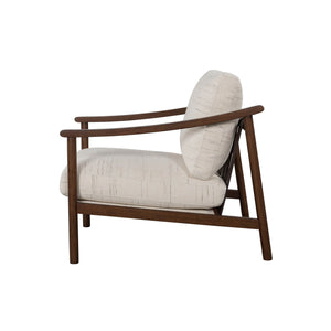 Lh Imports Bernard Club Chair - Shoji Cream: Luxurious Comfort, Elegant Design & Durable Quality For Your Home Beige Polyester,Acrylic,Leather,Hr Foam,Feathers,Dacron,Rubberwood,Plywood Bnd01-sc