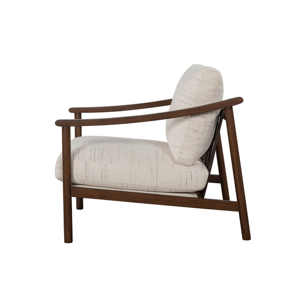 Lh Imports Bernard Club Chair - Shoji Cream: Luxurious Comfort, Elegant Design & Durable Quality For Your Home Beige Polyester,Acrylic,Leather,Hr Foam,Feathers,Dacron,Rubberwood,Plywood Bnd01-sc
