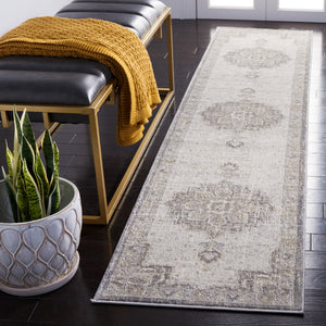 Safavieh Brentwood Low-Profile Area Rug With Subtle Medallion In Grey Tones, Durable Power-Loomed 3/8" Pile 10'-0" x 13'-0" BNT826F-10