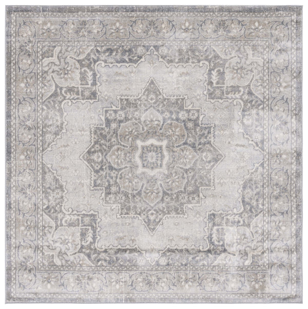 Safavieh Brentwood Power-Loomed Turkish Area Rug In Grey & Light Grey — Low-Profile Jute Blend, Durable Elegance 10'-0" x 10'-0" BNT826F-10SQ
