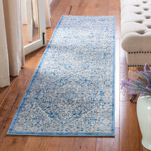 Safavieh Brentwood Ivory And Navy Floral Area Rug — Low-Profile 3/8" Power-Loomed Polypropylene Jute Blend 6'-0" x 8'-0" BNT832A-68