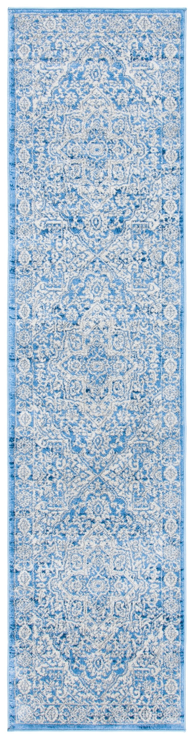 Safavieh Brentwood Oversized Ivory And Navy Runner Rug — Low-Profile, Durable Polypropylene Jute Blend, Hallway Ready 2'-6" x 22'-0" BNT832A-222