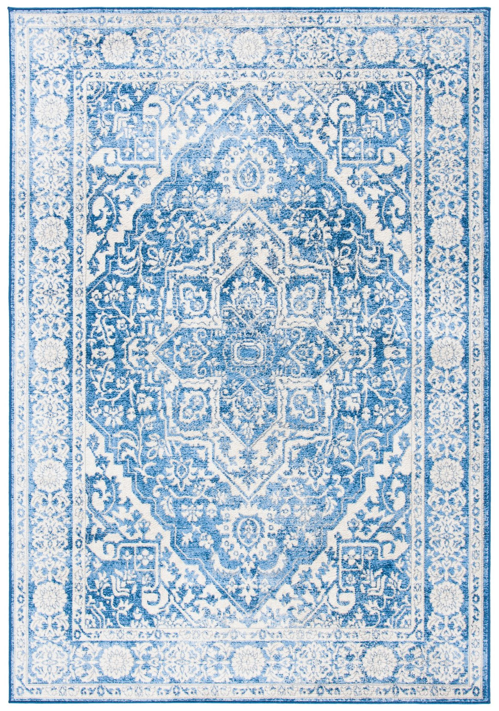 Safavieh Brentwood Elegant Area Rug With Timeless Design, Durable Construction, And Oeko-tex Certified Quality Ivory ,Navy 60% Polypropylene,40% Jute Bnt832a-10sq