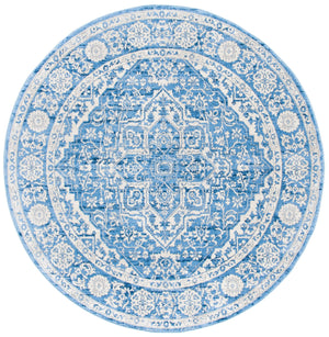 Safavieh Brentwood Ivory And Navy Floral Area Rug — Low-Profile 3/8" Power-Loomed Polypropylene Jute Blend 6'-0" x 8'-0" BNT832A-68