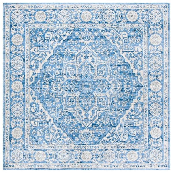 Safavieh Brentwood Elegant Area Rug With Timeless Design, Durable Construction, And Oeko-tex Certified Quality Ivory ,Navy 60% Polypropylene,40% Jute Bnt832a-10sq