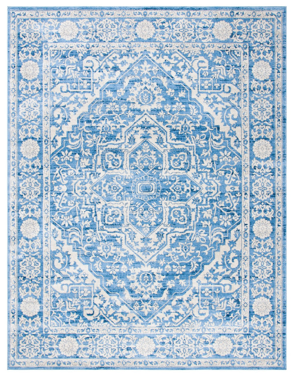 Safavieh Brentwood Elegant Area Rug With Timeless Design, Durable Construction, And Oeko-tex Certified Quality Ivory ,Navy 60% Polypropylene,40% Jute Bnt832a-10sq