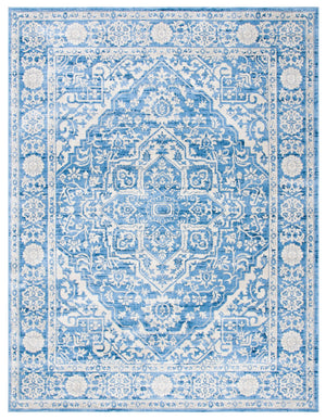 Safavieh Brentwood Ivory And Navy Floral Area Rug — Low-Profile 3/8" Power-Loomed Polypropylene Jute Blend 6'-0" x 8'-0" BNT832A-68